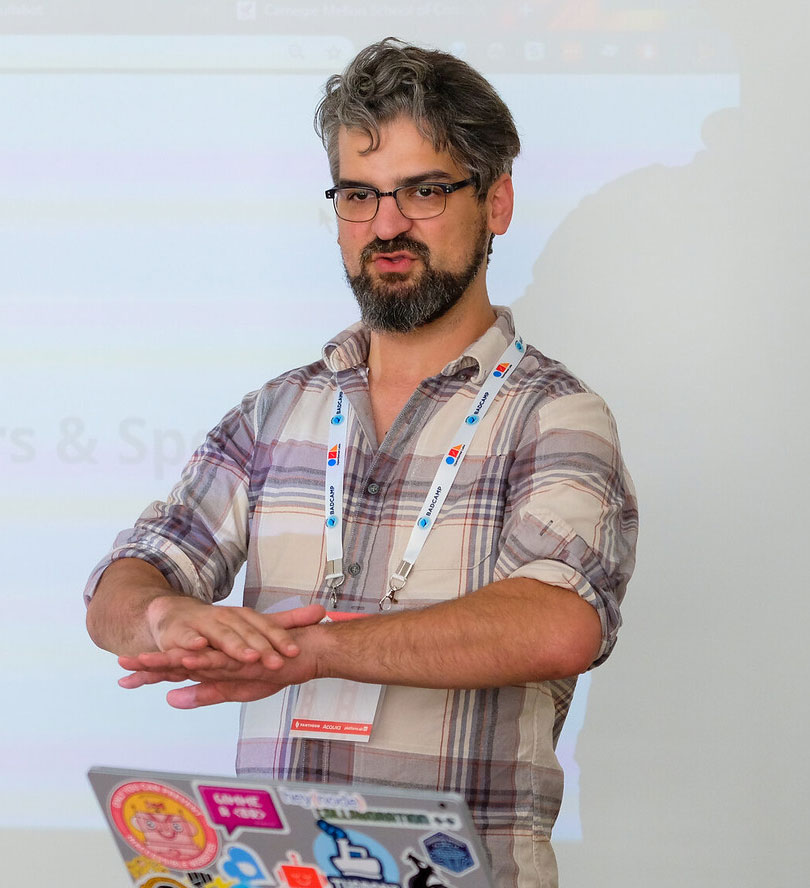 Wes Ruvalcaba speaking at BAD Camp 2019